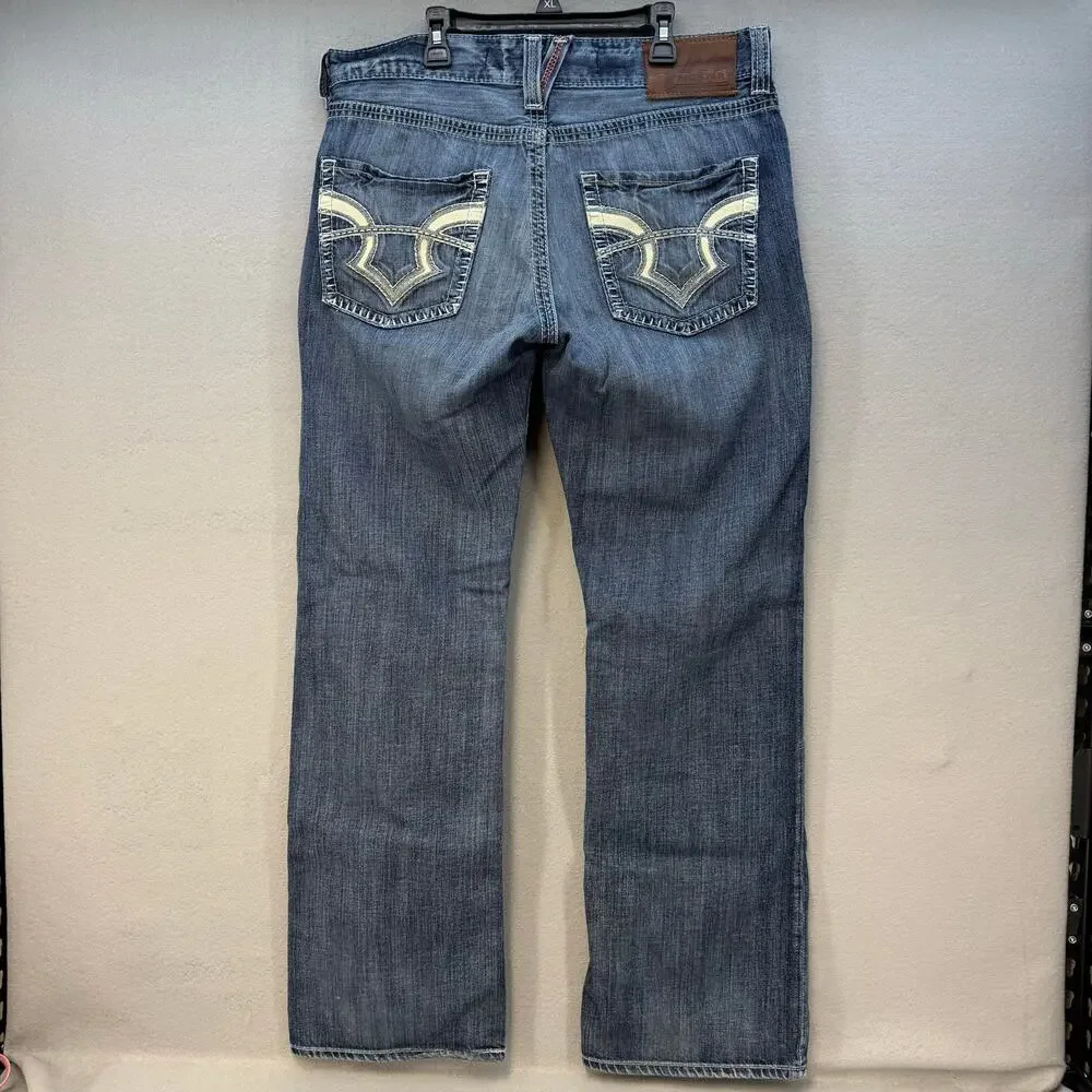 Big Star Men's Jeans 34R Blue Pioneer Regular Bootcut Leg Relaxed Fit Preppy